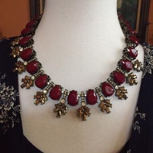 Vintage Red & Bronze BaubleBar Statement Necklace